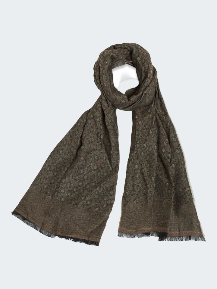 Geometric Pattern Wool Scarf