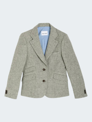 Shetland wool notched lapel blazer