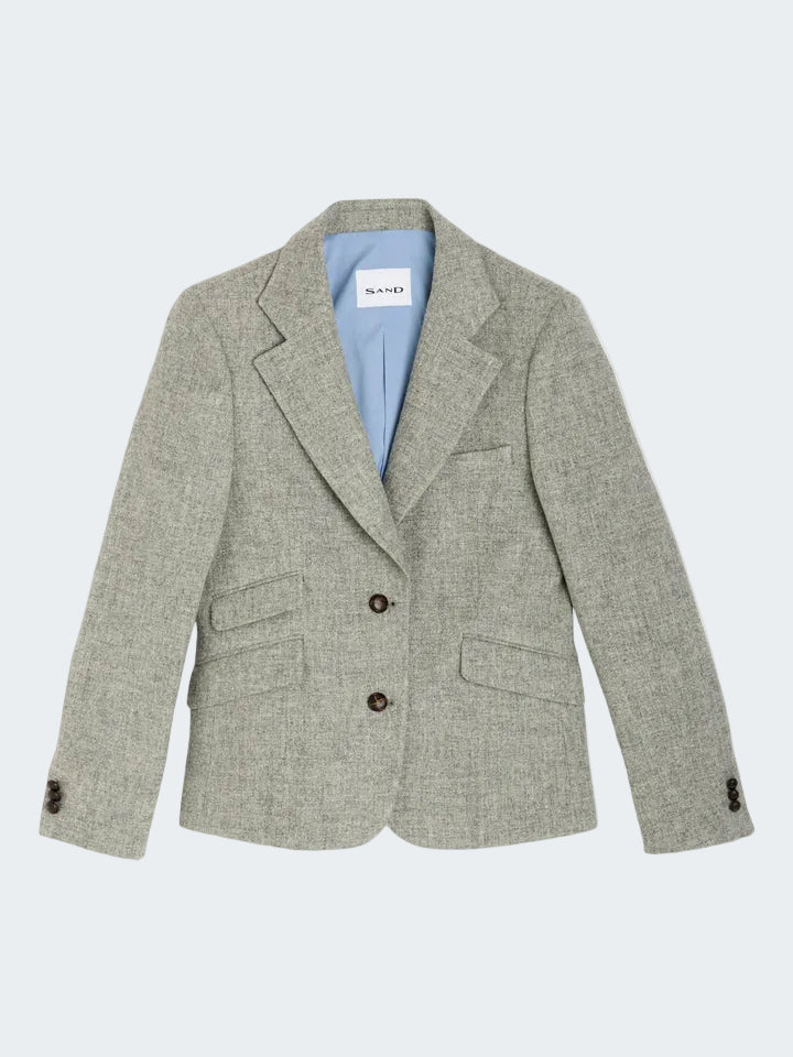 Shetland wool notched lapel blazer