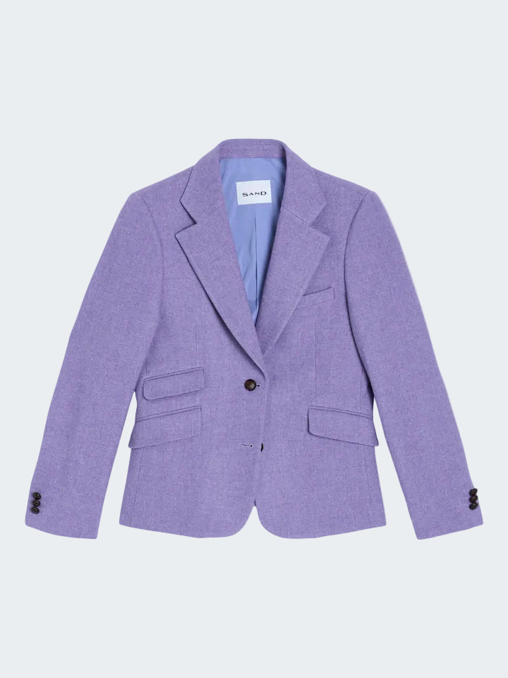 Shetland wool notched lapel blazer