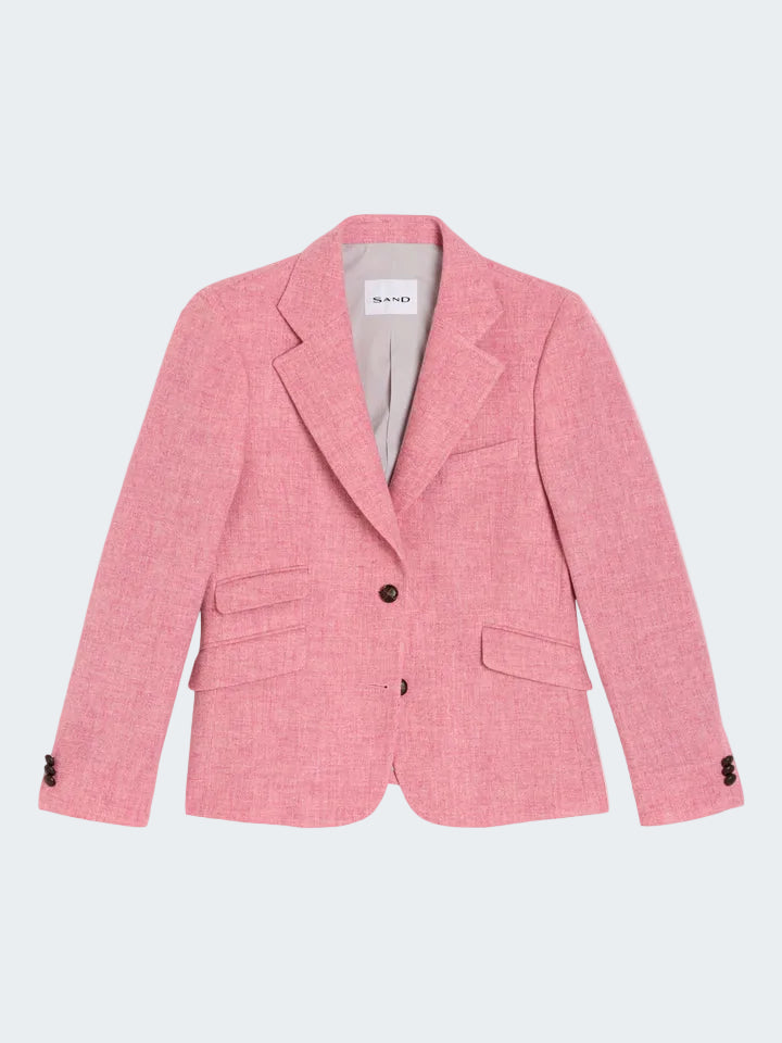 Shetland wool notched lapel blazer