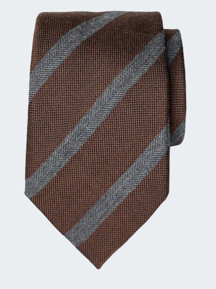 Stripe wool silk tie