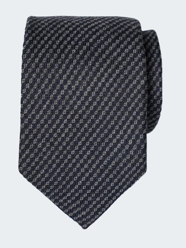 Geometric wool silk tie