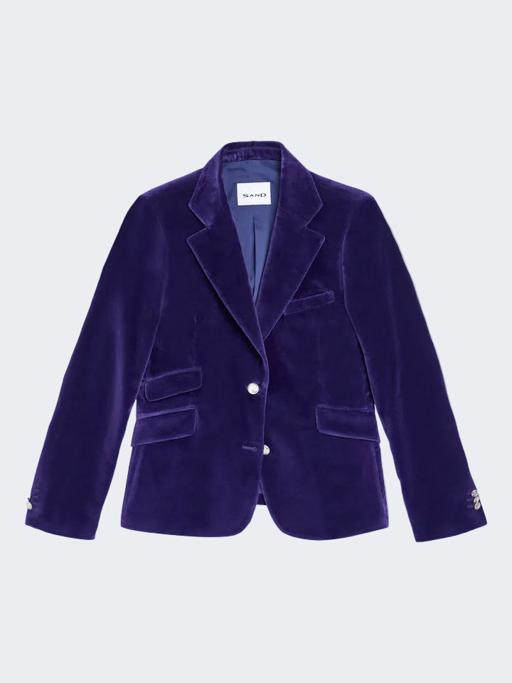 Velvet Notched Lapel Blazer