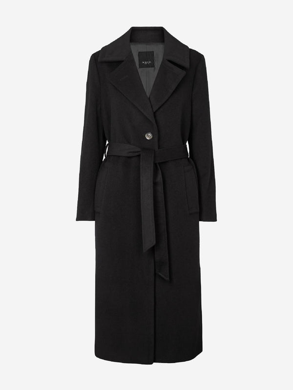 Cashmere Coat W Clareta Belt Long - Black
